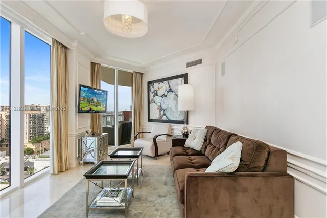 a view of a balcony with a couch