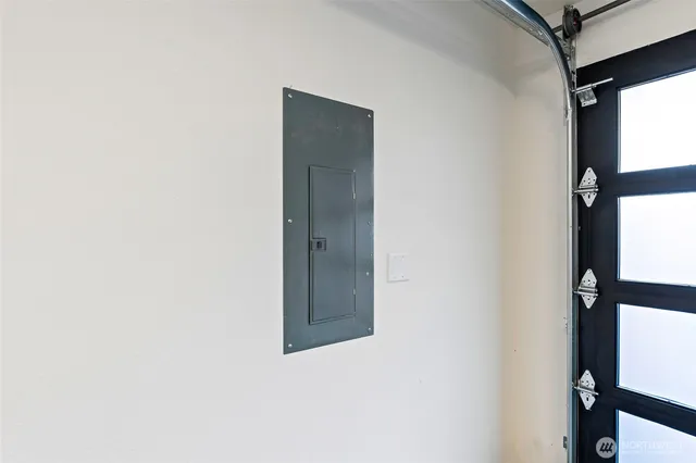 a view of a room with a window