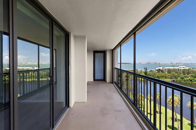 a view of balcony with city view