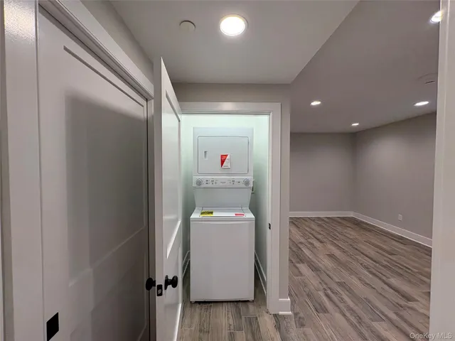 a room with a washer and dryer