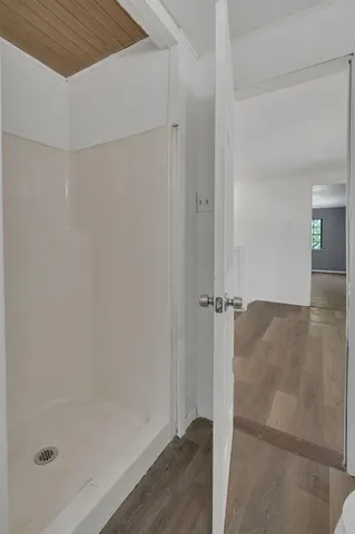 a bathroom with a shower