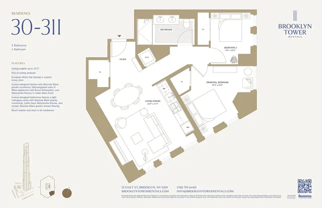 $7,626 | 55 Fleet Street, Unit 30I | Downtown Brooklyn