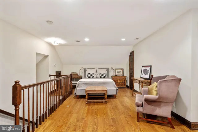 front view of a house with a fountain