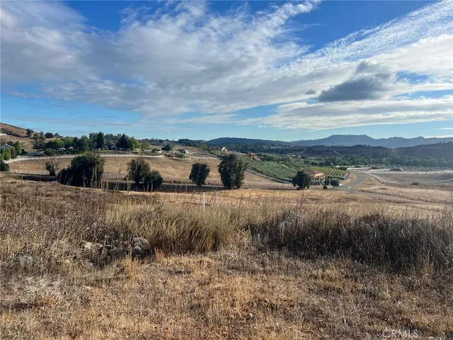 a view of a dry yard with wooden fence