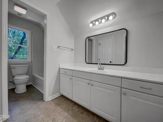 a bathroom with a toilet a sink and mirror
