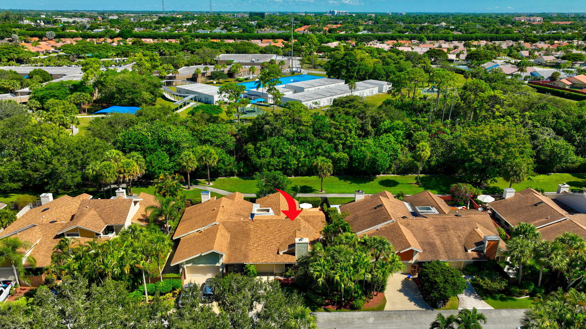 7745 Stanway Place Boca Raton, FL 33433 - Photo 71 of 90 an aerial view of residential houses with outdoor space and trees all around