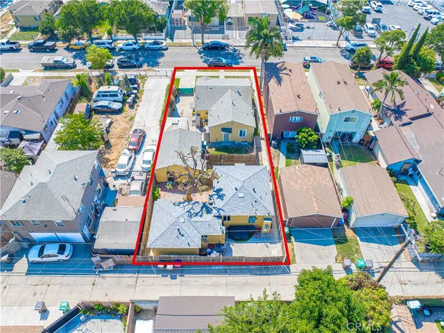 an aerial view of multiple houses