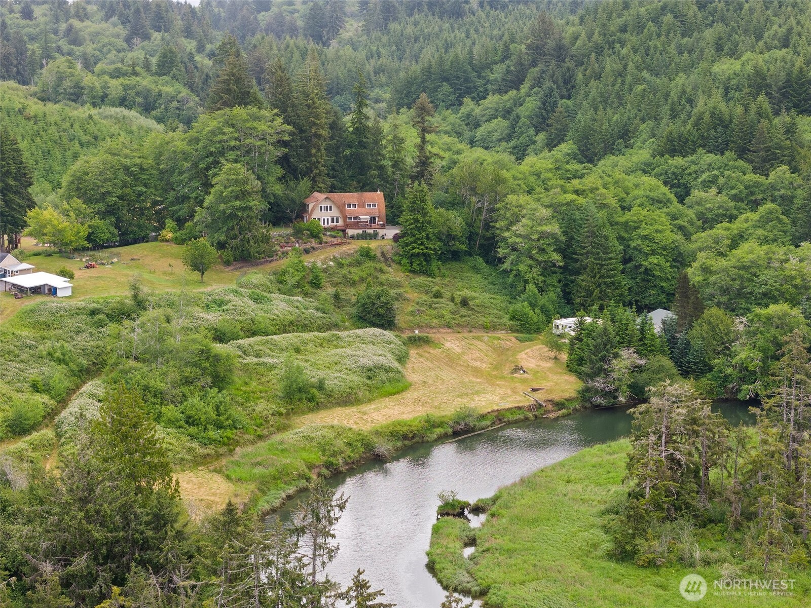 1508 Bloomhardt Road Raymond, WA 98577 - Photo 5 of 40 a aerial view of residential houses with outdoor space and trees