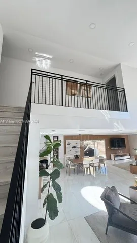 a view of a street with a house