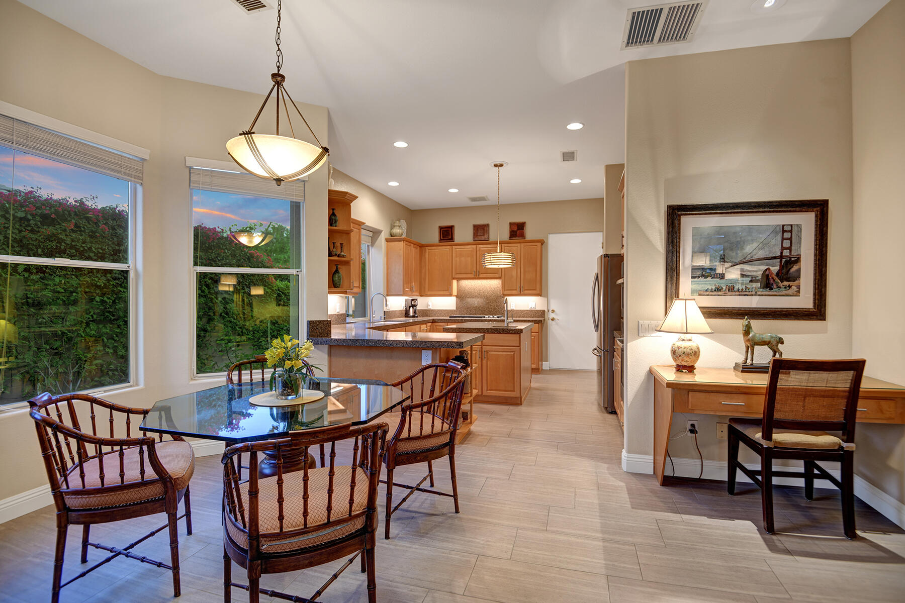 26 Scarborough Way Rancho Mirage, CA 92270 - Photo 21 of 65 DINING AND DESK TO KITCHEN NIGHT MLS
