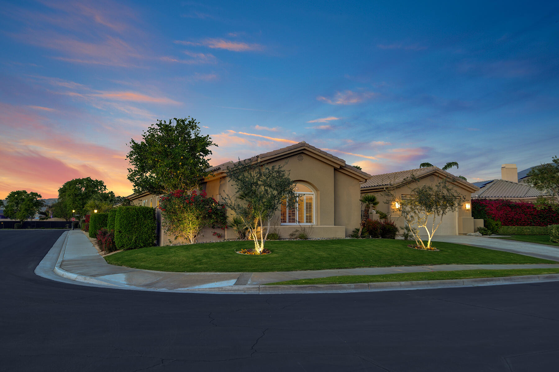 26 Scarborough Way Rancho Mirage, CA 92270 - Photo 61 of 65 CORNER LOT ANGLED NIGHT MLS