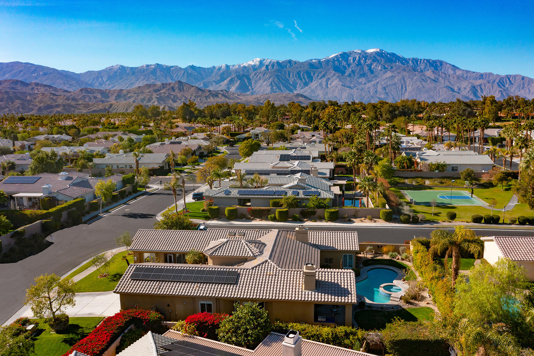 26 Scarborough Way Rancho Mirage, CA 92270 - Photo 63 of 65 DRONE TO MOUNTAINS MLS