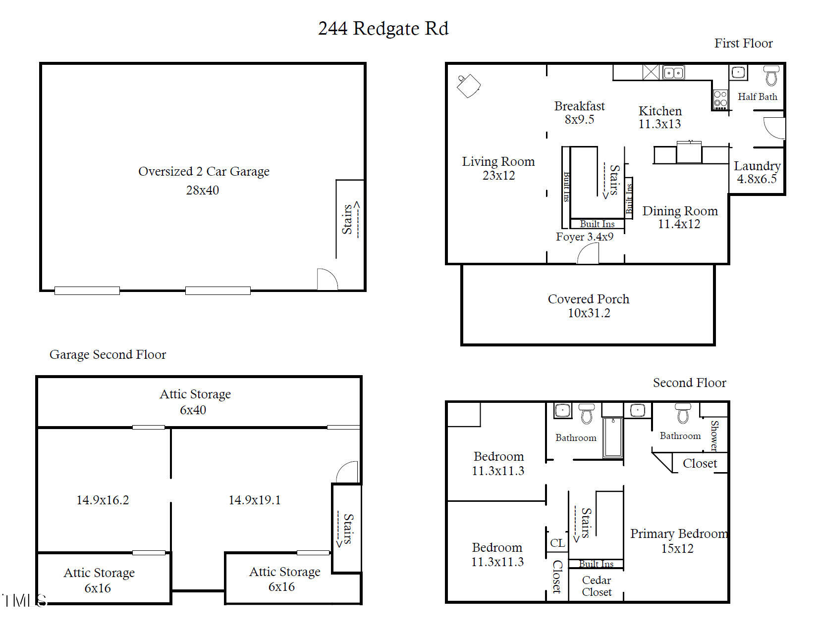 244 Redgate Road Pittsboro, NC 27312 - Photo 37 of 37 244 Redgate Rd Floor Plan Image