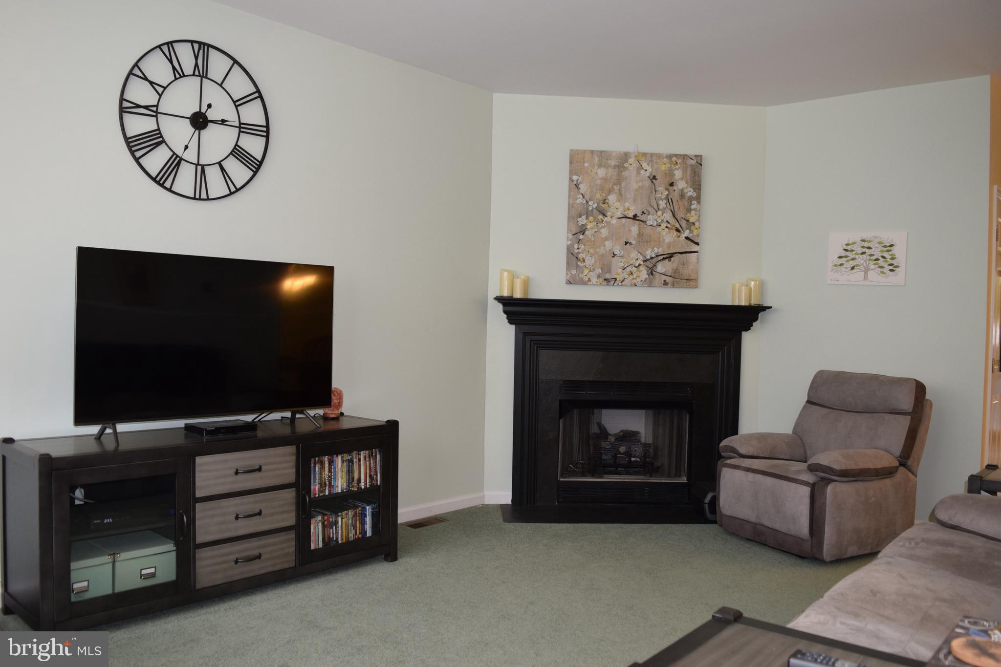 46 Threadleaf Terrace Burlington Township, NJ 08016 - Photo 5 of 23 Living Room with corner fireplace