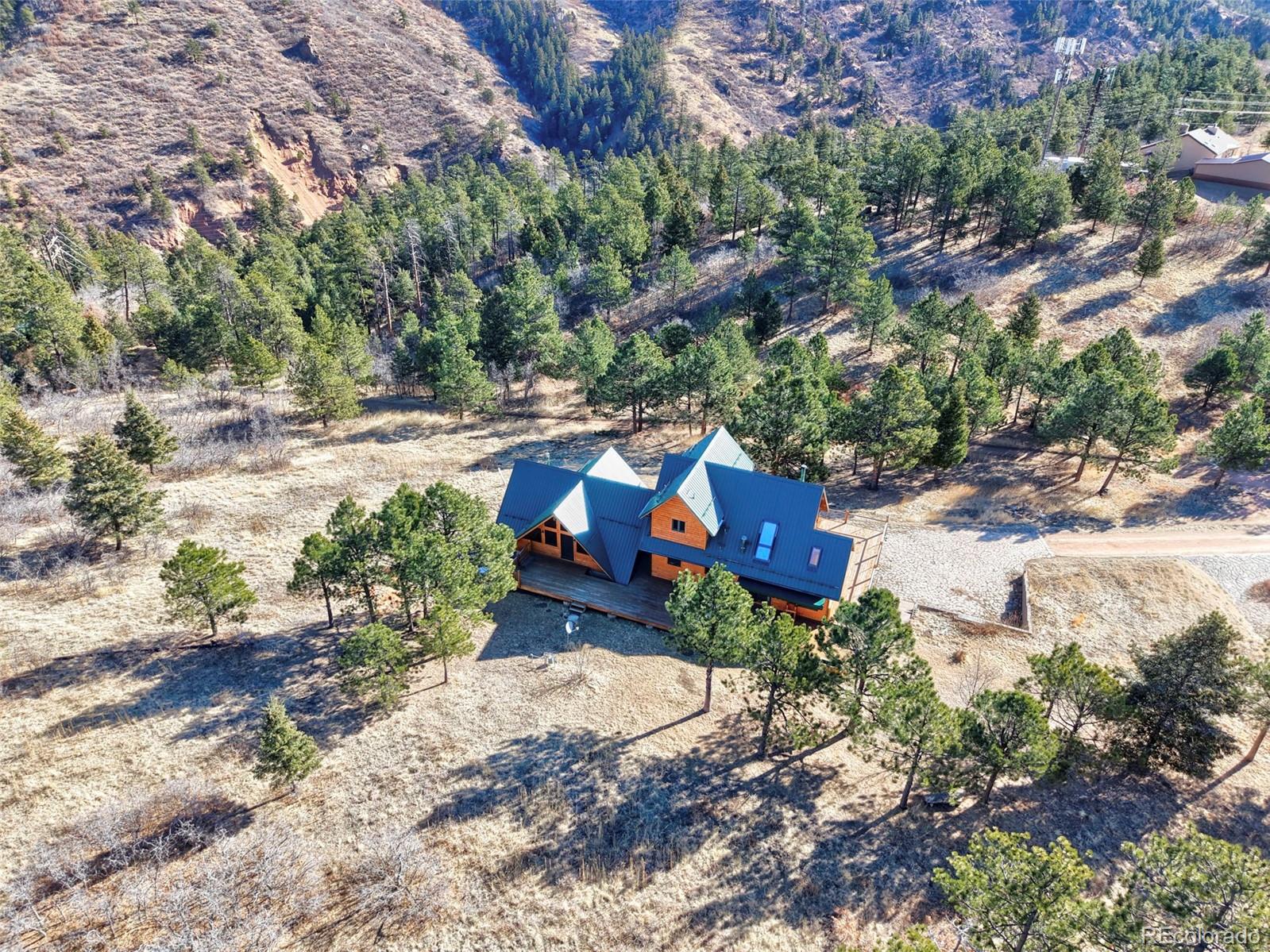 7415 Highway 24 Cascade, CO 80809 - Photo 16 of 45 an aerial view of a house with a yard