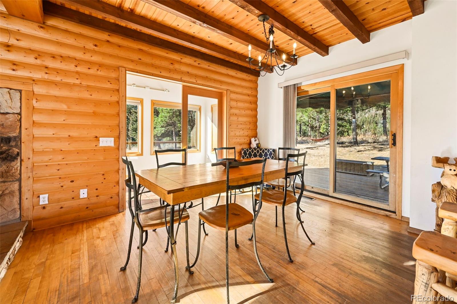 7415 Highway 24 Cascade, CO 80809 - Photo 32 of 45 a dining room with furniture and wooden floor