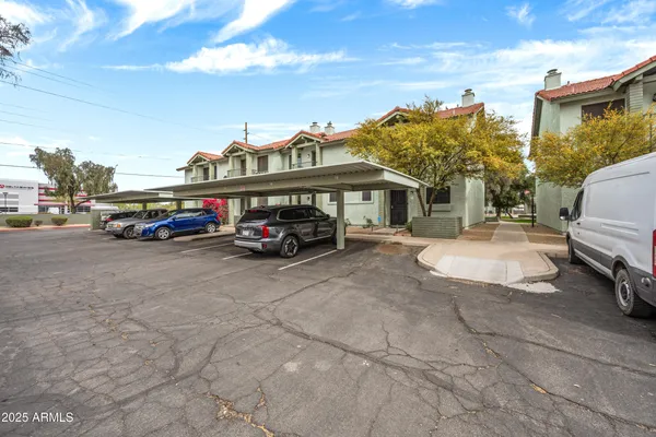 a car parked in front of a building