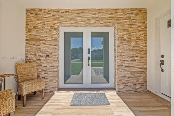 a view of front door of house