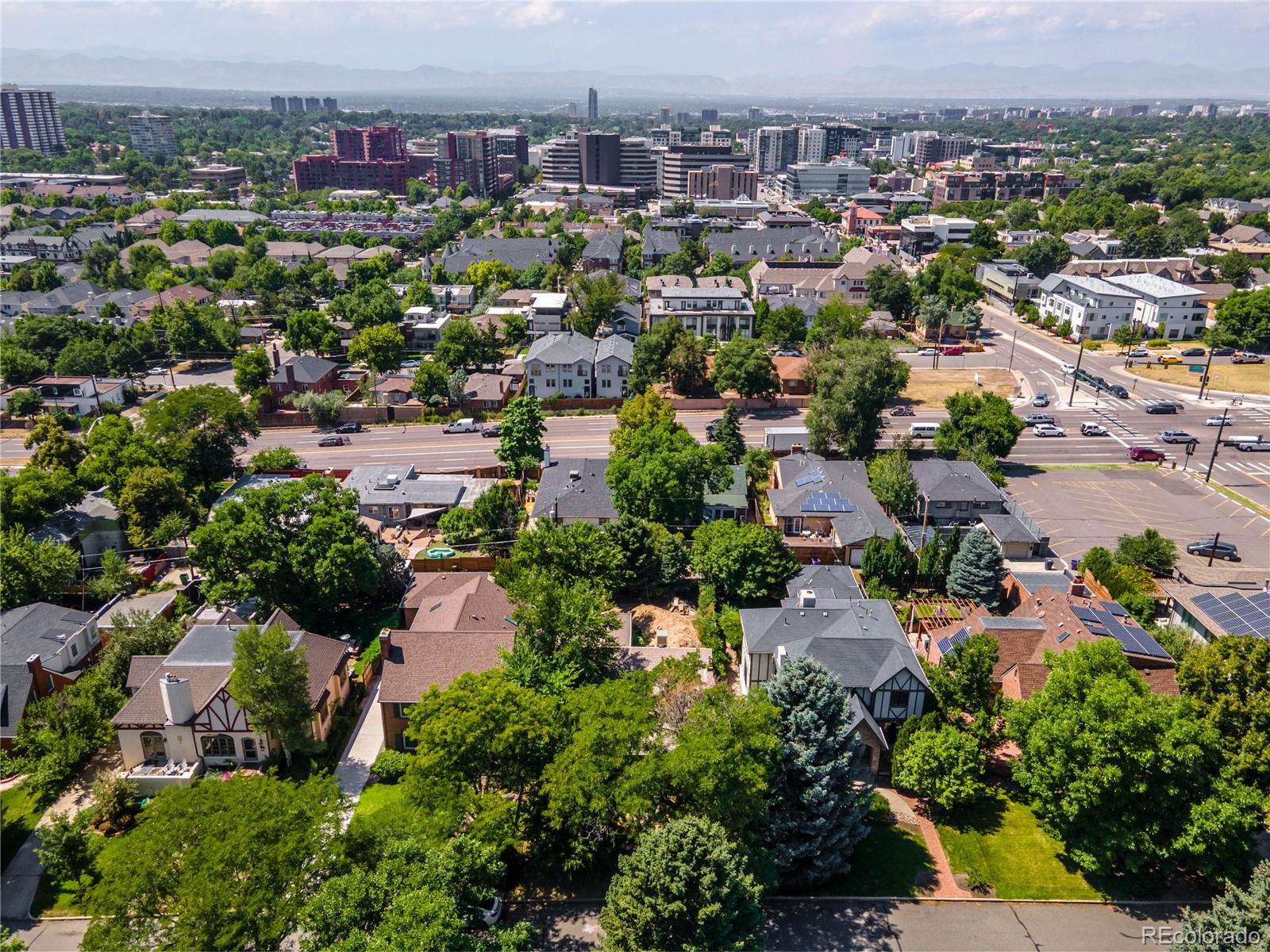 43 Albion Street Denver, CO 80220 - Photo 3 of 25 an aerial view of a city with lots of residential buildings