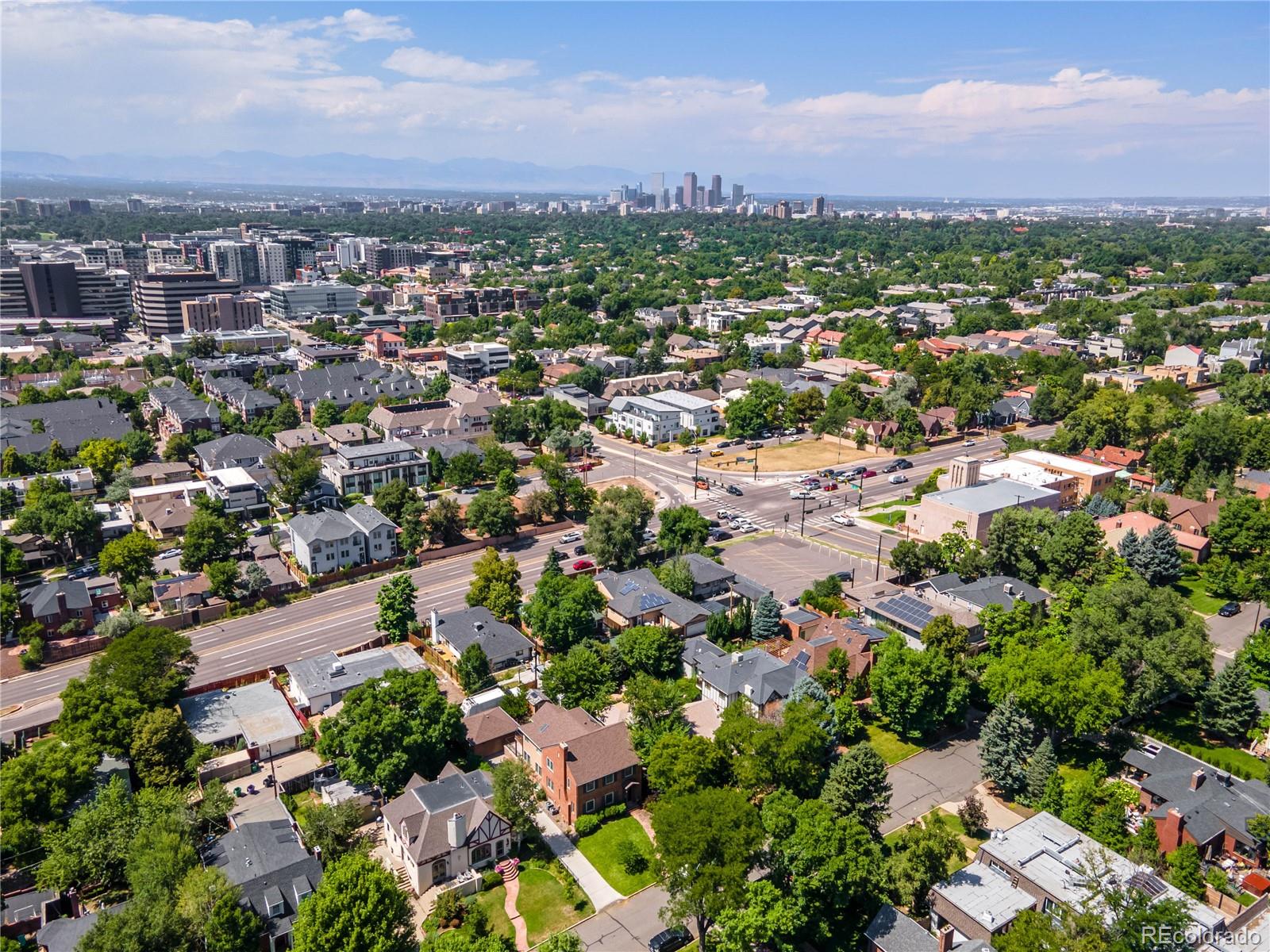 43 Albion Street Denver, CO 80220 - Photo 5 of 25 an aerial view of residential houses with outdoor space and trees