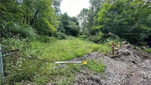an aerial view of a houses with a lake view