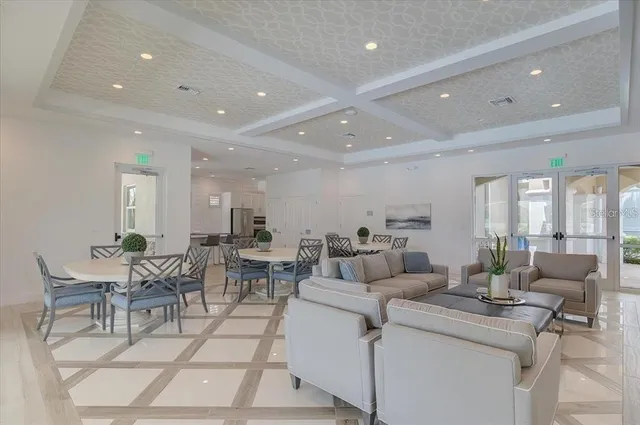 a view of swimming pool with a garden