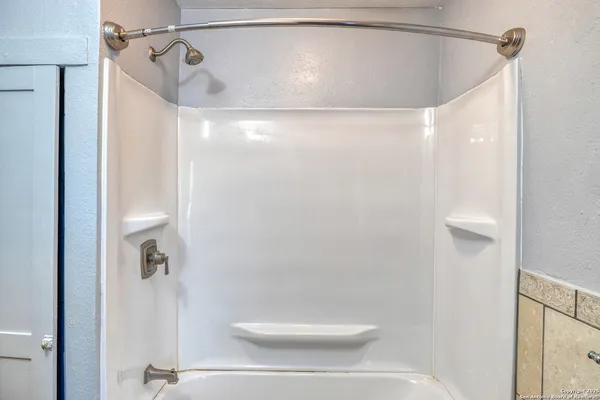 a bathroom that has a shower