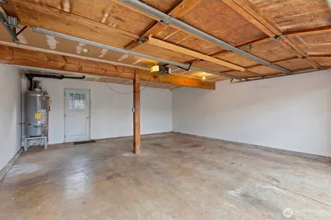 a view of a room with a roof