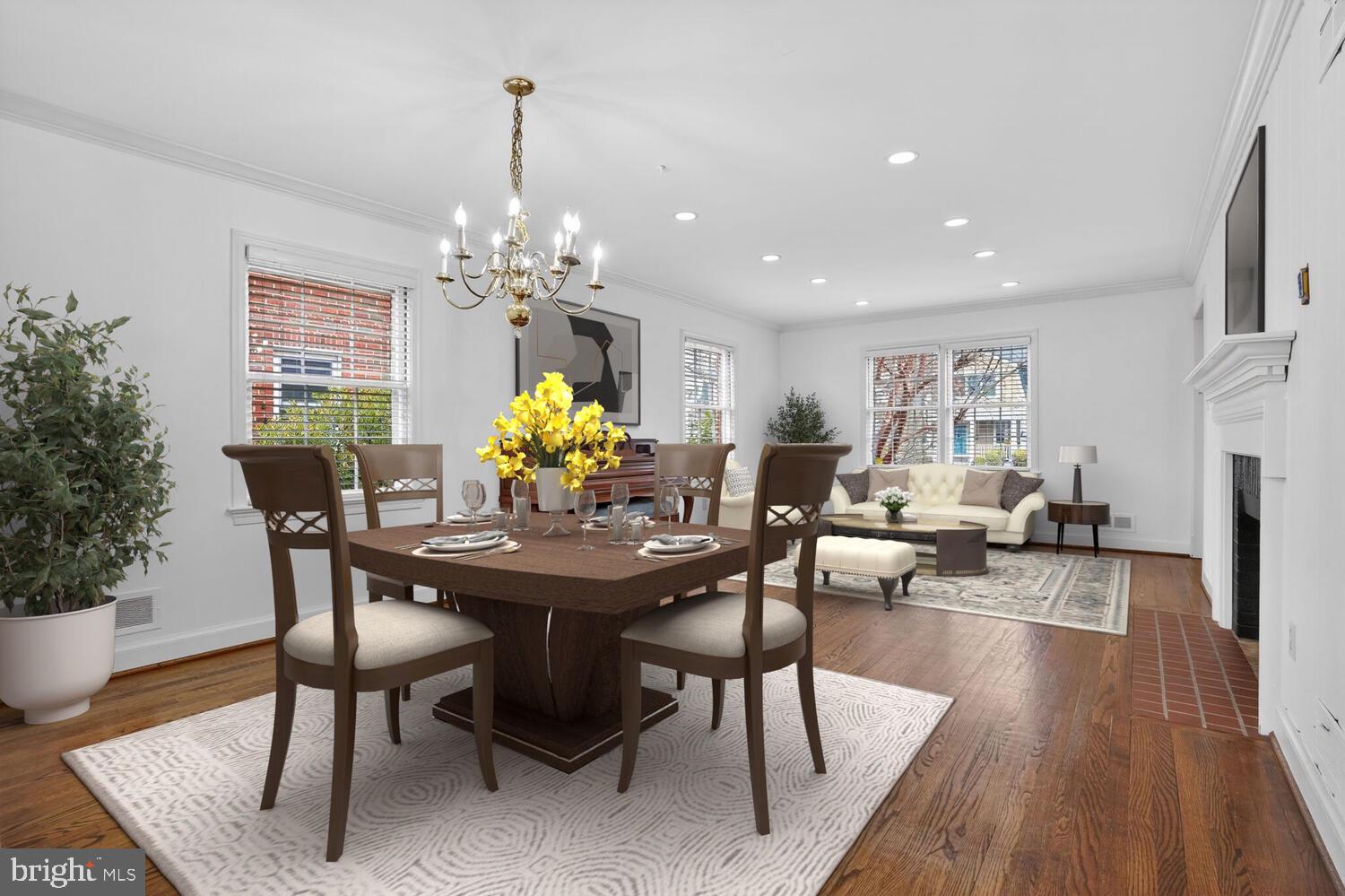 2420 Cameron Mills Road Alexandria, VA 22302 - Photo 12 of 45 a view of a dining room with furniture and chandelier