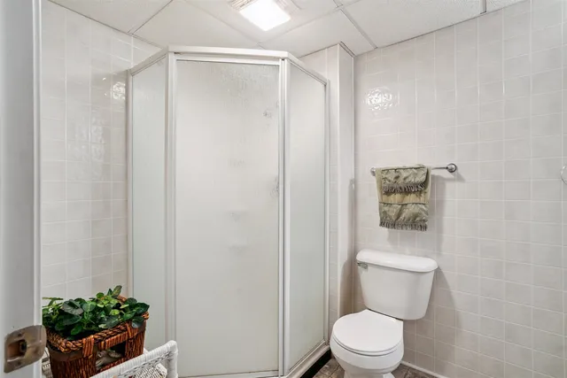 a white toilet sitting next to a shower curtain