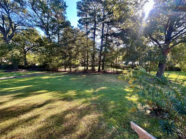 a view of a field with a trees