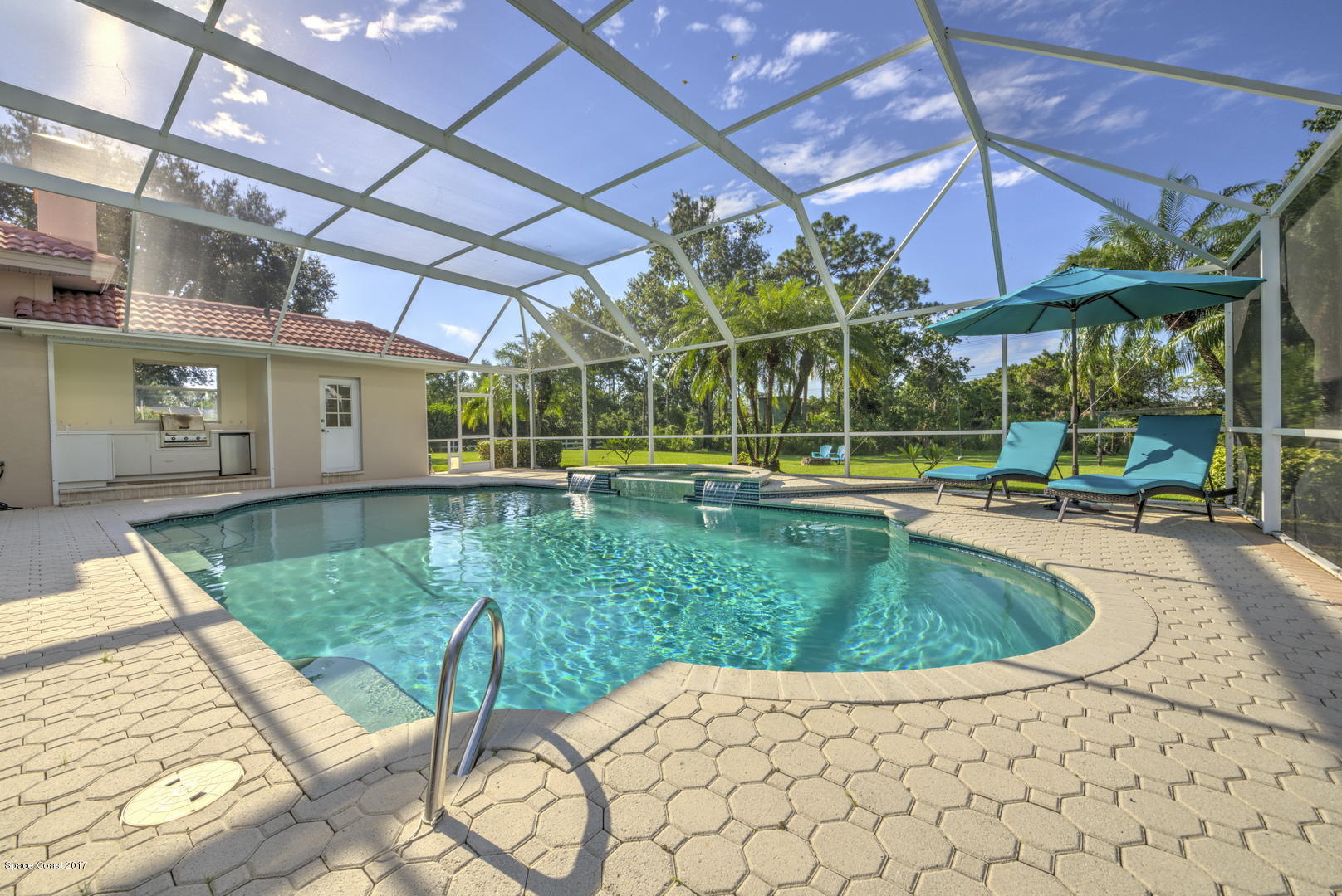 3755 Big Pine Road Melbourne, FL 32934 - Photo 53 of 73 Beautiful Pool with Waterfall