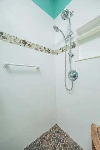 a bathroom with a shower