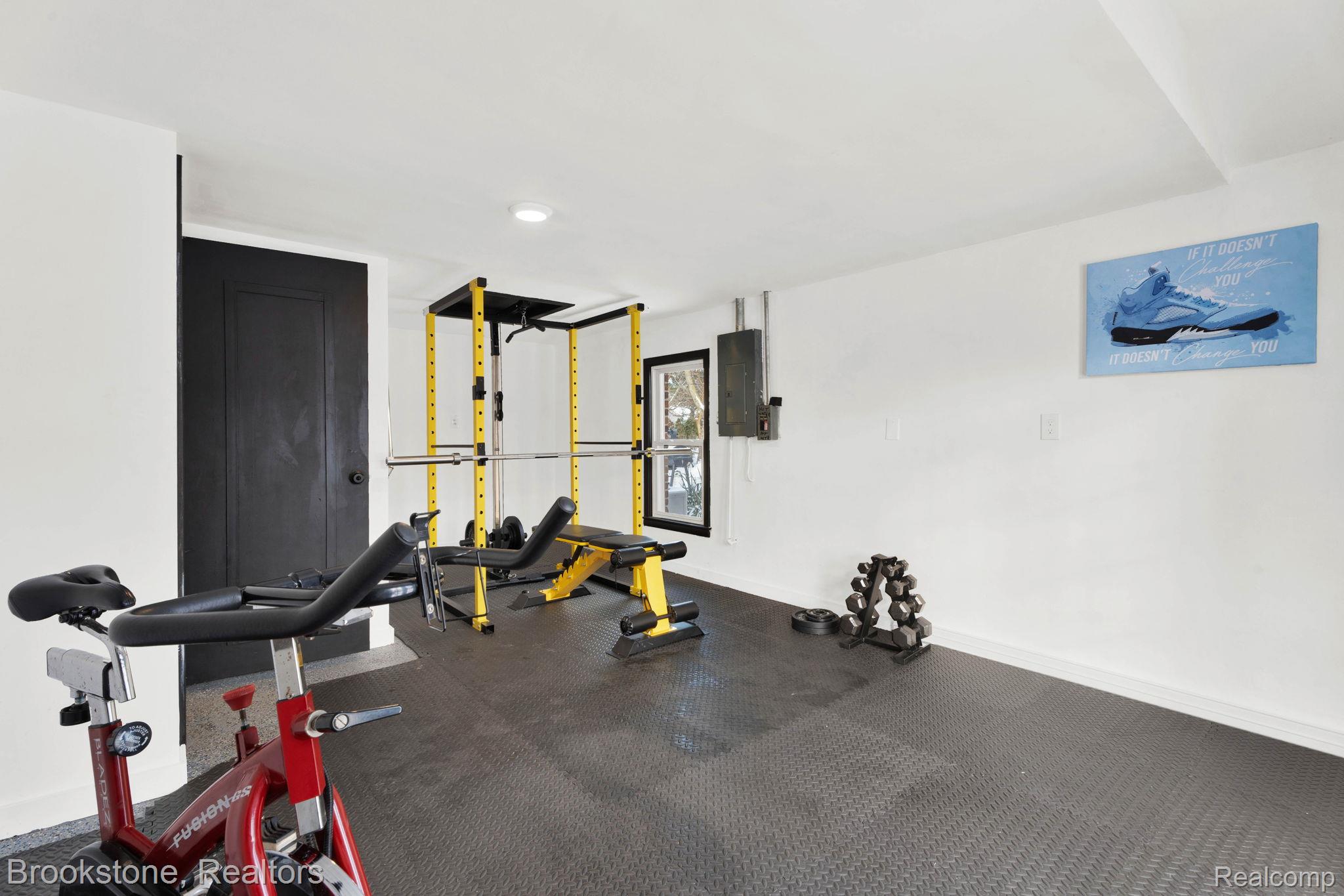 16046 West 13 Mile Road Franklin, MI 48025 - Photo 26 of 31 Workout area featuring rubber floors and electric panel