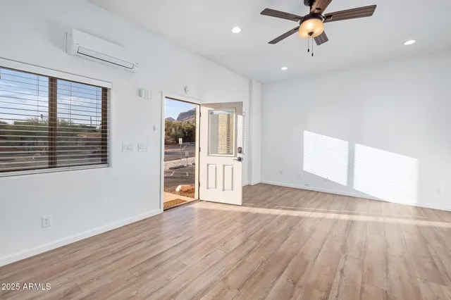 a view of a hallway and window