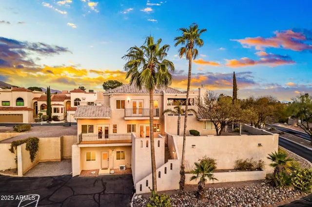 a view of a sky from a balcony