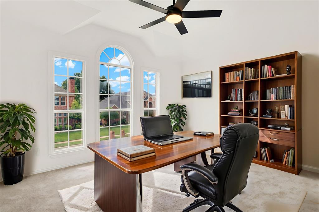 5729 Ridgehaven Drive Plano, TX 75093 - Photo 17 of 21 a view of a workspace with furniture and a window
