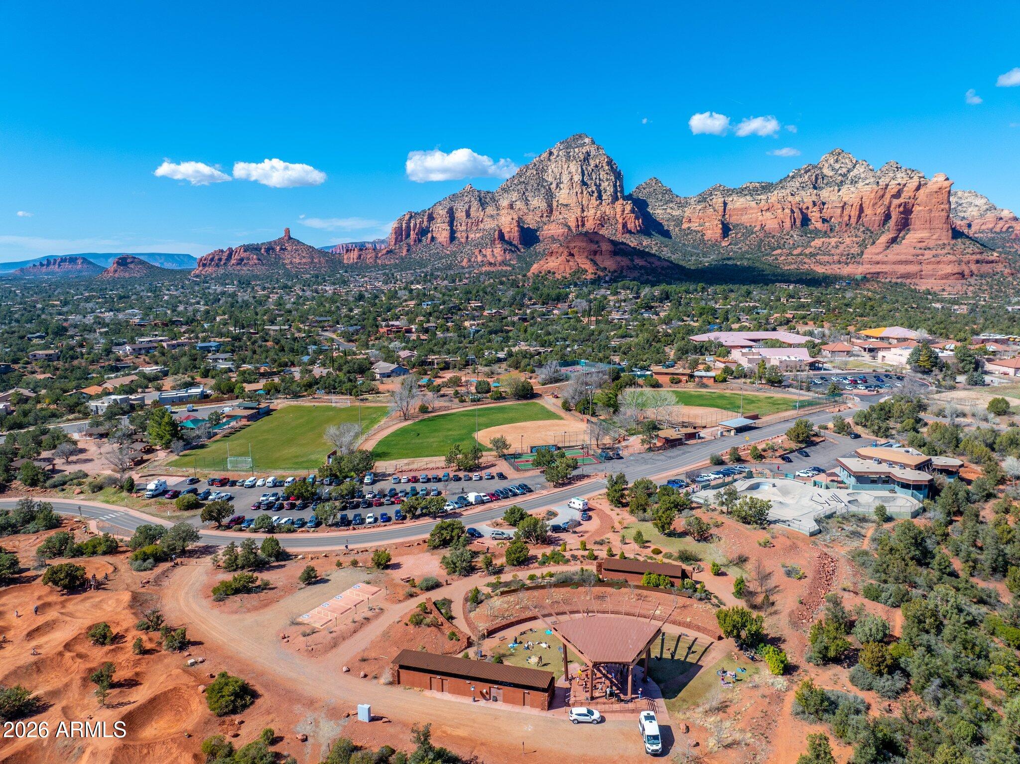 40 Mission Road Sedona, AZ 86336 - Photo 70 of 75 an aerial view of residential houses with outdoor space