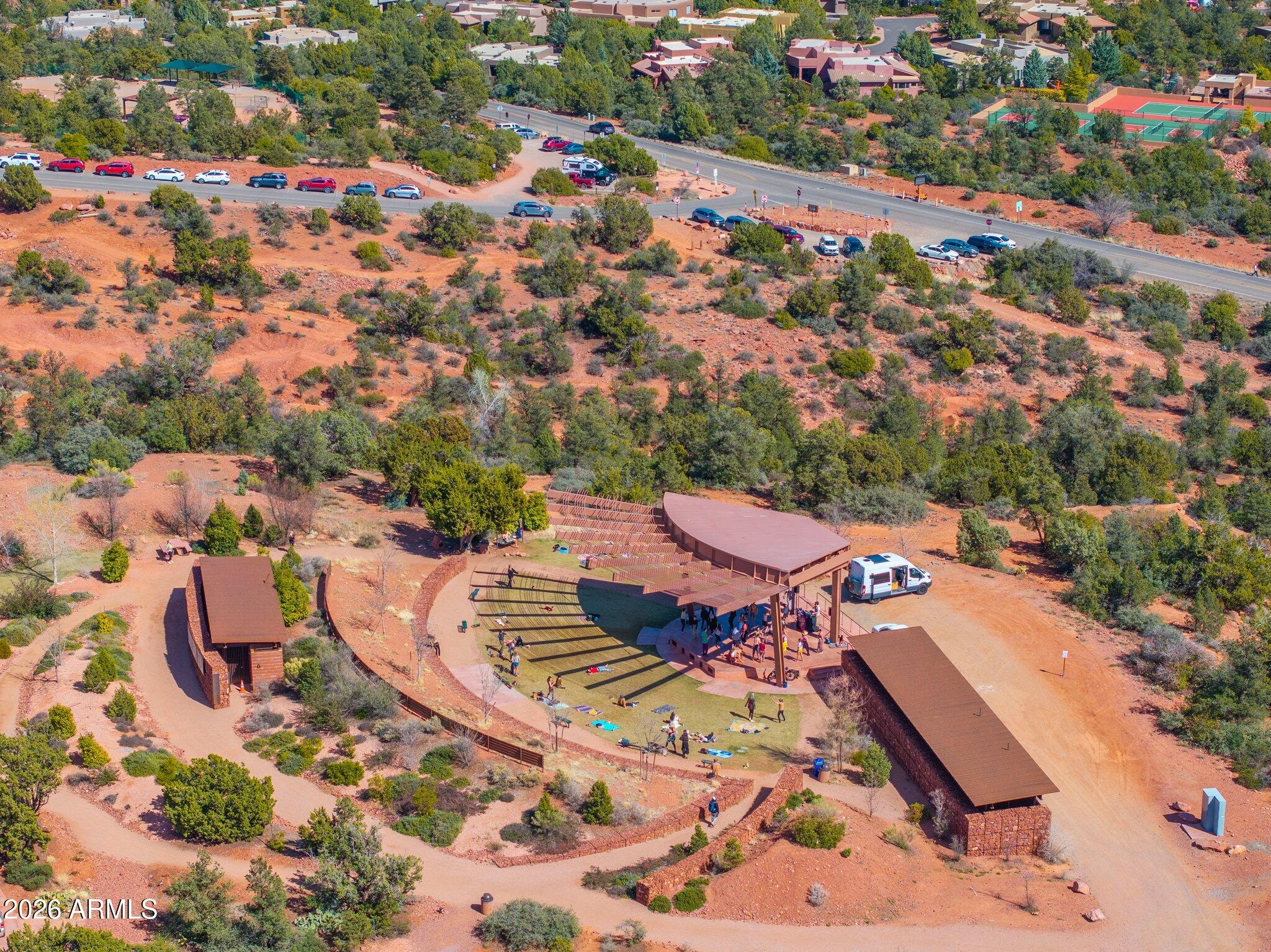 40 Mission Road Sedona, AZ 86336 - Photo 71 of 75 an aerial view of a house with lots of trees