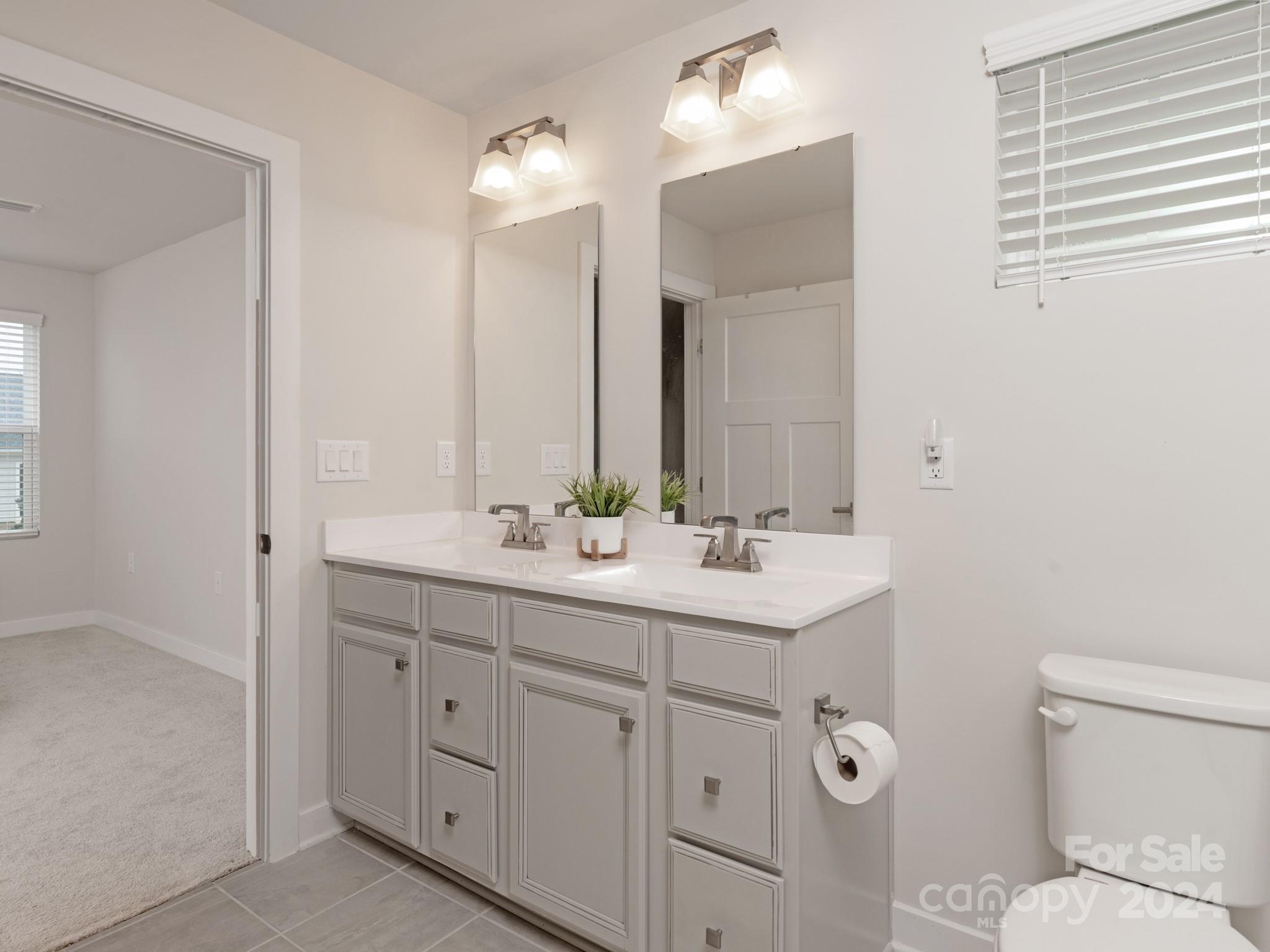 309 Damask Drive Lancaster, SC 29720 - Photo 18 of 28 a bathroom with a toilet a sink and mirror