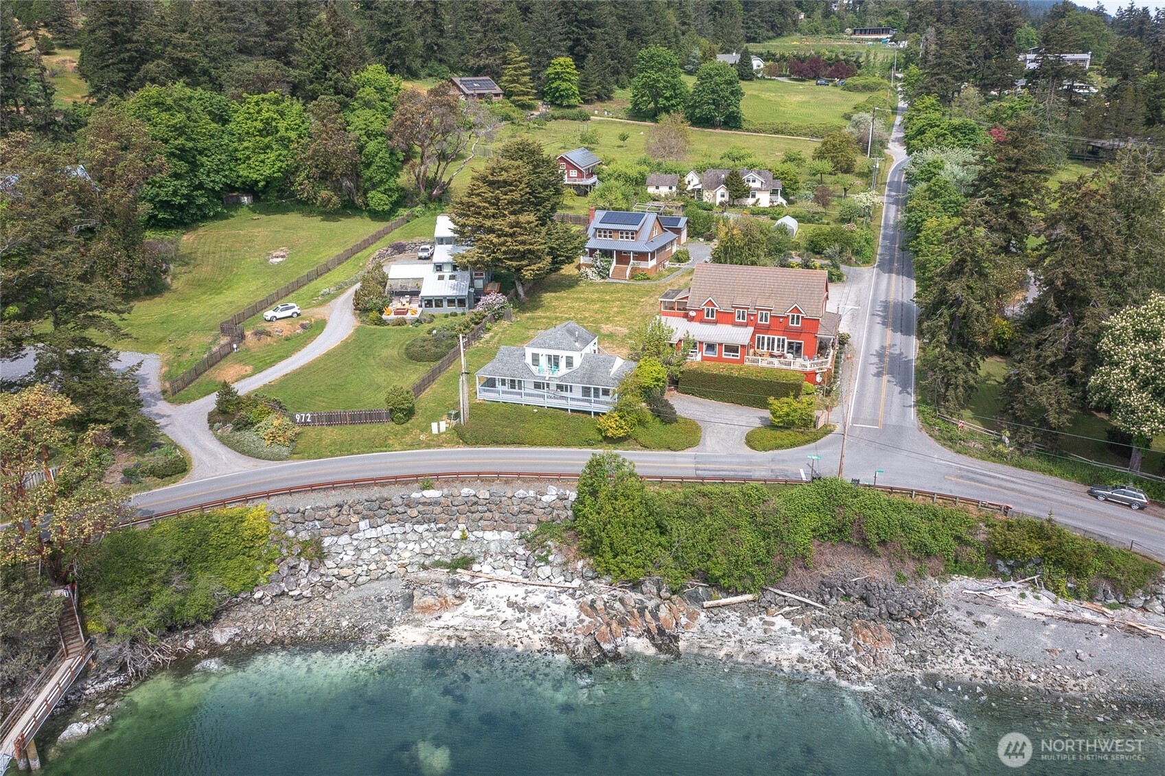 942 Deer Harbor Road Orcas Island, WA 98245 - Photo 38 of 40 an aerial view of residential houses with outdoor space and street view