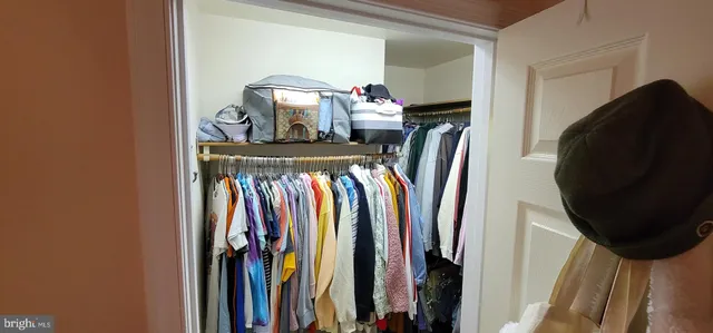 a view of a closet area