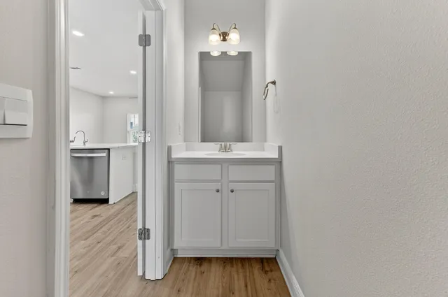 wooden floor in a kitchen