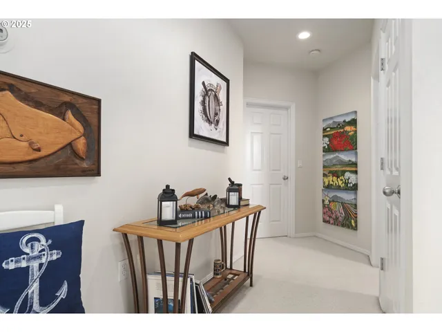 a bedroom with a bed and closet