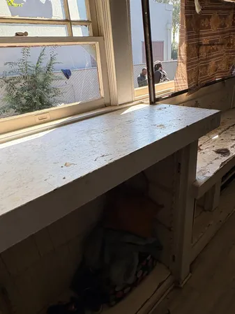 a table and chairs in a room