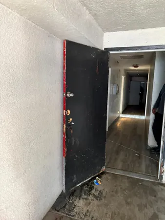 a room with furniture and lamp