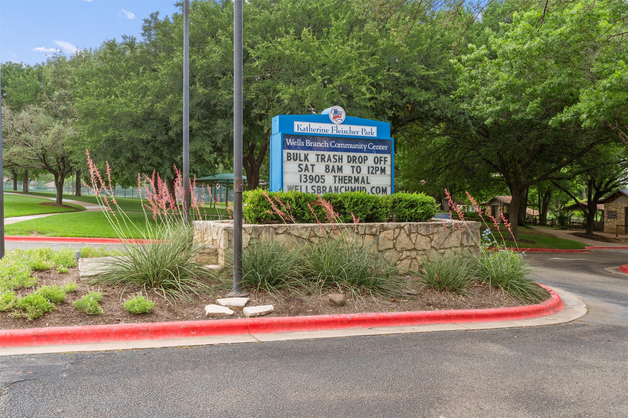14818 Yellowleaf Trail Austin, TX 78728 - Photo 38 of 40 a view of a park that has a sign on it