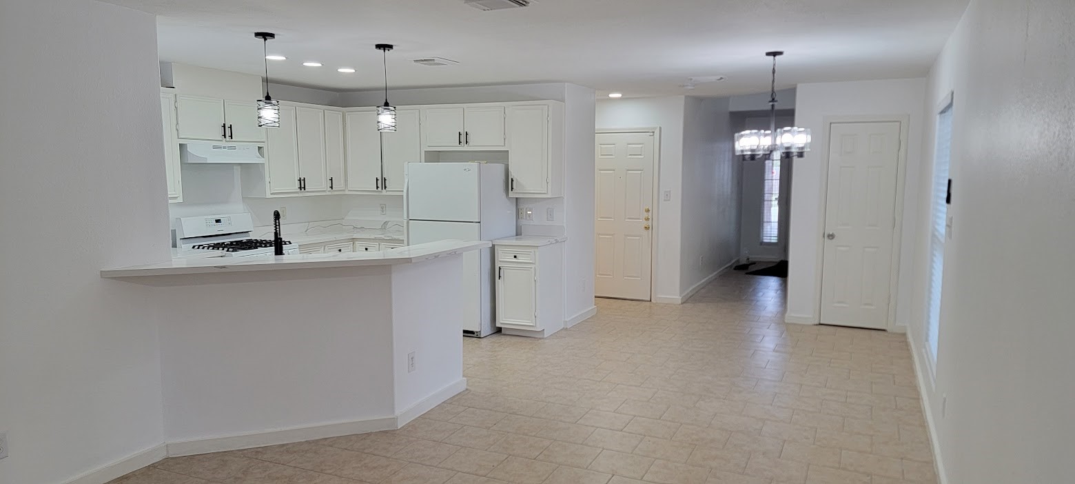 3116 Bolt Street Houston, TX 77051 - Photo 14 of 14 a bathroom with a sink a mirror a shower and view