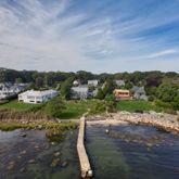 a view of a street with a houses