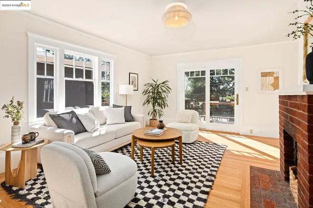 a view of a balcony with a potted plant